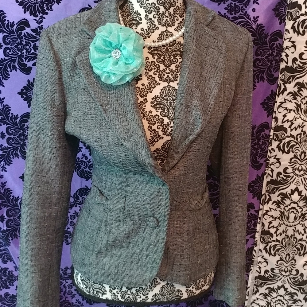 Mint green handmade flower pin